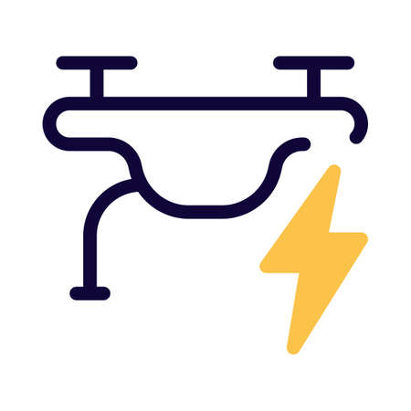 Charging indicator of a drone with Thunderbolt flash Logotypeのイラスト素材