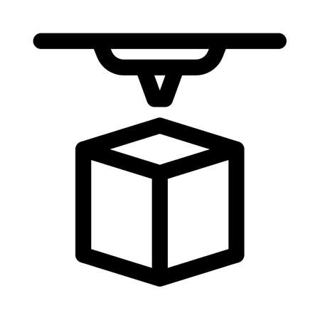 3D painting nozzle tip forming a cube shapeのイラスト素材