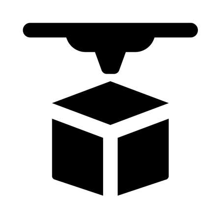 3D painting nozzle tip forming a cube shapeのイラスト素材