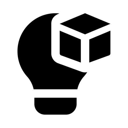 New ideas on 3D printing with lightning bulb Logotypeのイラスト素材