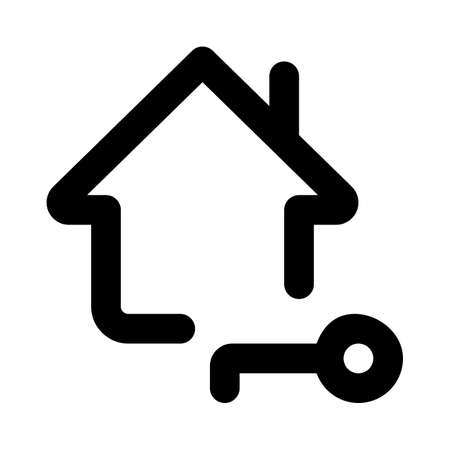 Home key to access door isolated on a white backgroundのイラスト素材