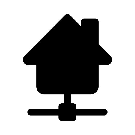 Internet connected home with smart features available onlineのイラスト素材