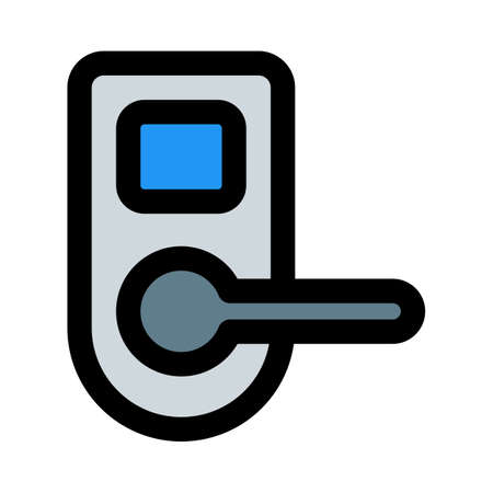 Smart lock with handle isolated on a white backgroundのイラスト素材