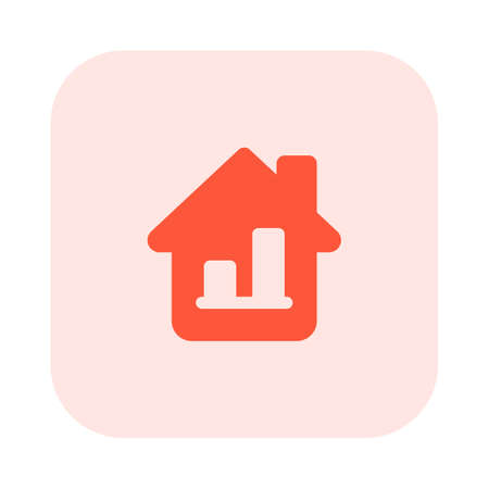 Sales figure in a bar chart format of a houseのイラスト素材