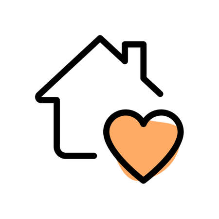Homepage bookmark with a heart isolated on a white backgroundのイラスト素材