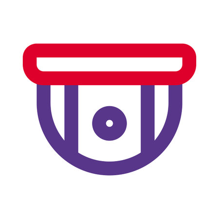 Dome shaped security camera isolated on a white backgroundのイラスト素材