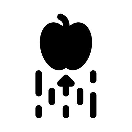 Apple with an upward logotype isolated on white backgroundのイラスト素材