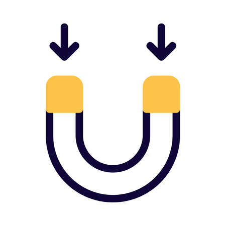 U shaped magnet with strong point polesのイラスト素材