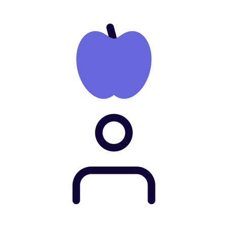 Recreating the newton's law with apple falling on headのイラスト素材