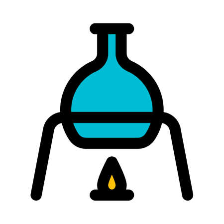 Round body flask on a burning test apparatusのイラスト素材
