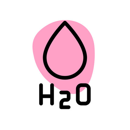 Water droplett with formula isolated on white backgroundのイラスト素材