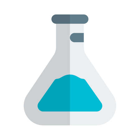 Conical shaped erlenmeyer with label stick to the bottleのイラスト素材