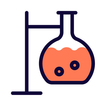 Erlenmeyer setup apparatus isolated on a white backgroundのイラスト素材