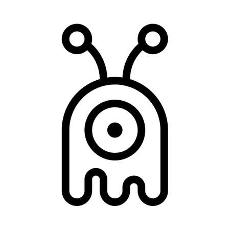 Extrateresstial creepy creature with single eye and feelersのイラスト素材