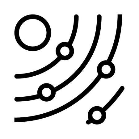 Planets orbiting around sun in its galaxyのイラスト素材