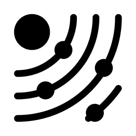 Planets orbiting around sun in its galaxyのイラスト素材