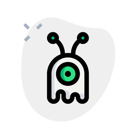 Extrateresstial creepy creature with single eye and feelersのイラスト素材