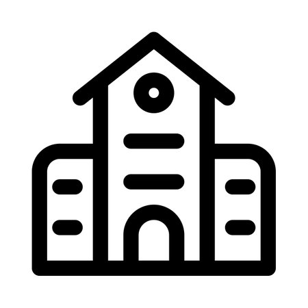 Old school building isolated on a white backgroundのイラスト素材