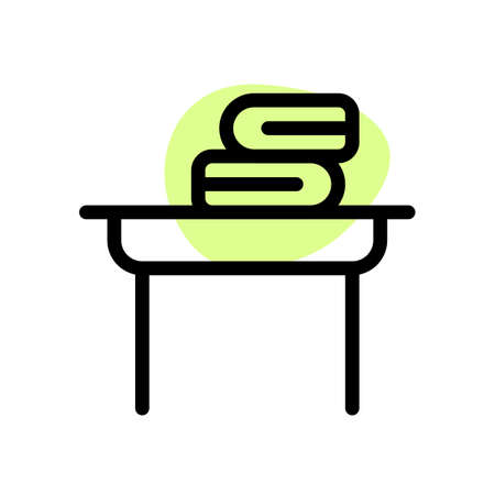 Book piling up on a library deskのイラスト素材
