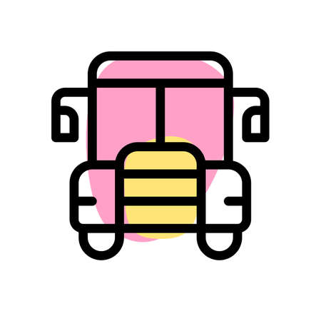 Universal School bus isolated on a white backgroundのイラスト素材