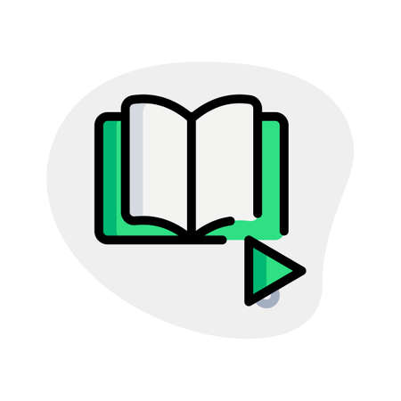 Playback of a a fiction e-book isolated on a white backgroundのイラスト素材