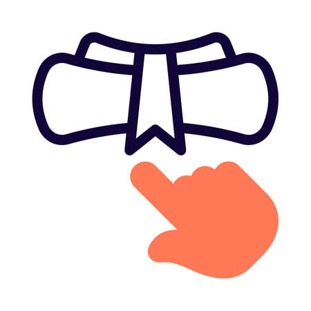 Degree certificate roll with a Ribbon isolated on a white backgroundのイラスト素材