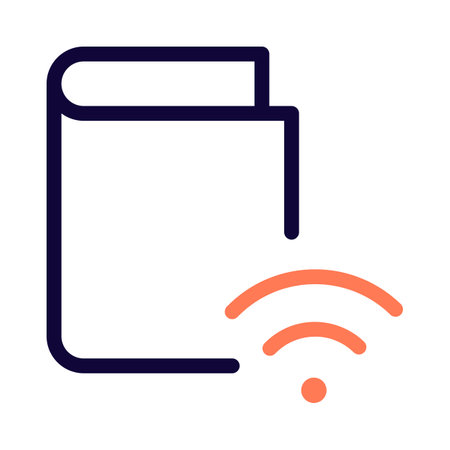 Downloading a book on a wireless networkのイラスト素材