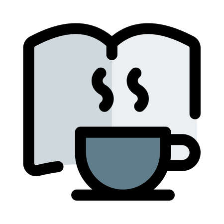 Academic book with a coffee cup isolated on a white backgroundのイラスト素材