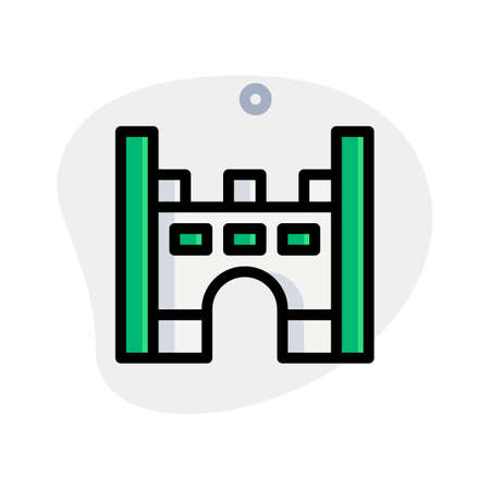 Four pillar castle tower isolated on white backgroundのイラスト素材