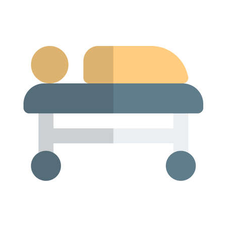 Patient carrying Hospital bed isolated on a white backgroundのイラスト素材