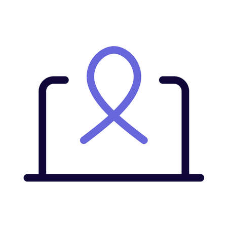 Telemedicine doctor connecting through a laptop for a patient dealing with cancerのイラスト素材