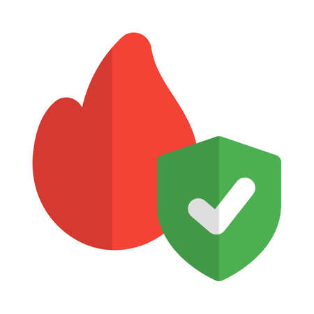 Fire security for building isolated on white backgroundのイラスト素材