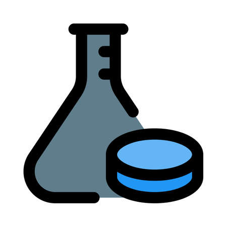 Tablet research at a pharmaceutical laboratory isolated on a white backgroundのイラスト素材