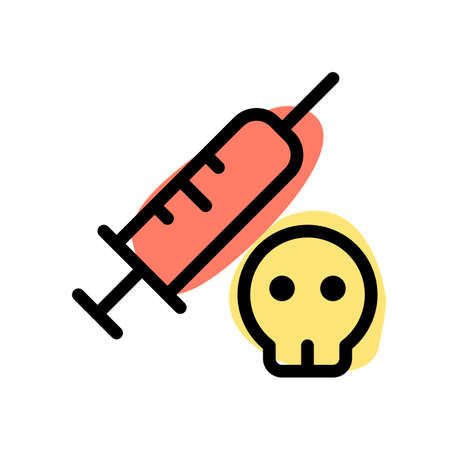 Lethal poisonous injection shot isolated on a white backgroundのイラスト素材