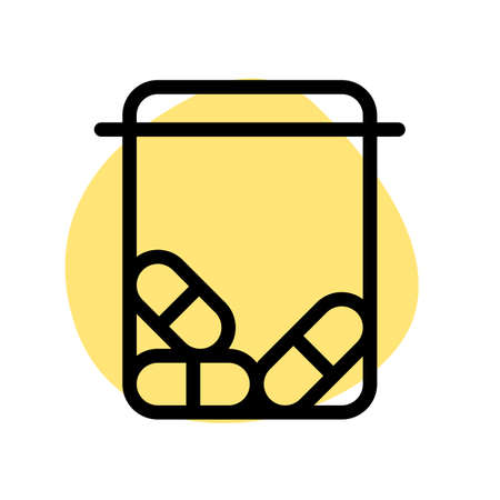Field prescription drug capsule in a bottleのイラスト素材
