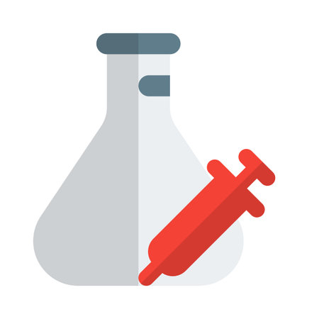 Flask for testing the blood serum isolated on a white background