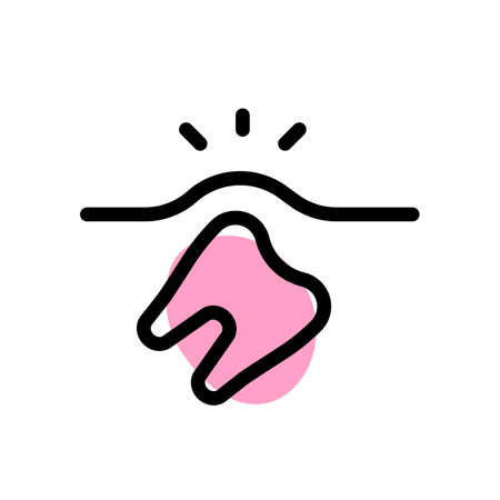 Broken tooth being submerged after removing root canalのイラスト素材