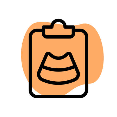 Ultrasound report of a normal pregnancy isolated on white backgroundのイラスト素材