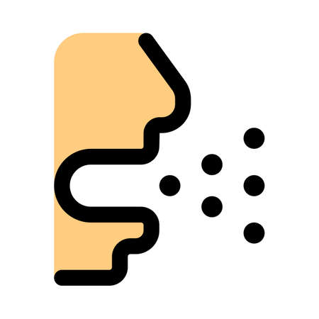 Dry cough with droplets a symptoms of virus patientのイラスト素材