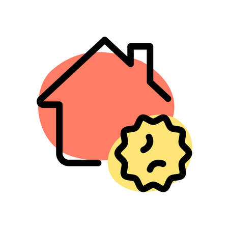 Home Infected with a Corona virus isolated on a white backgroundのイラスト素材