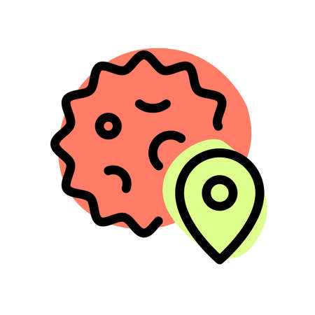 virus outbreak at multiple location isolated on white backgroundのイラスト素材