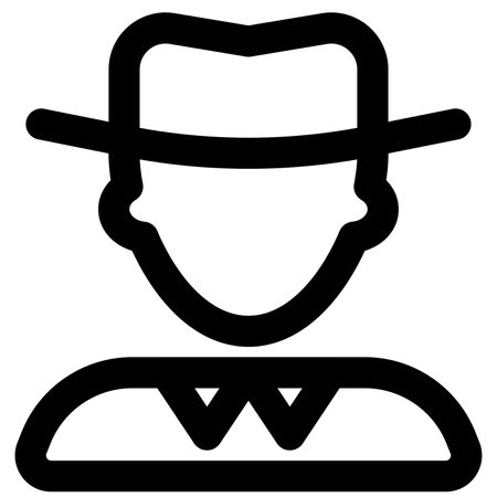 Young man avatar wearing homburg hatのイラスト素材