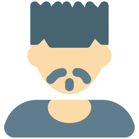 Young man spiky hairstyle and french beardのイラスト素材