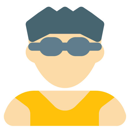 Young man with fringe up hairstyle and spectaclesのイラスト素材
