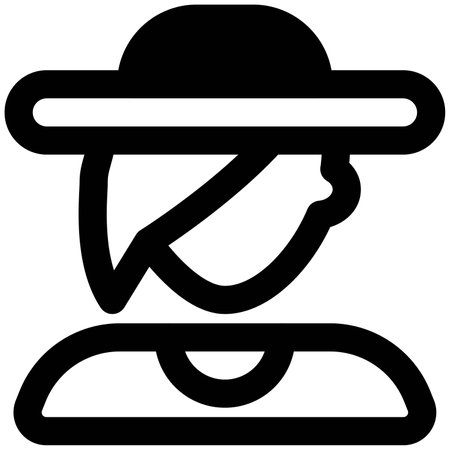 Young woman avatar with short side haircut wearing beach hatのイラスト素材