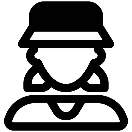 Young female avatar with low ponies and bucket hatのイラスト素材