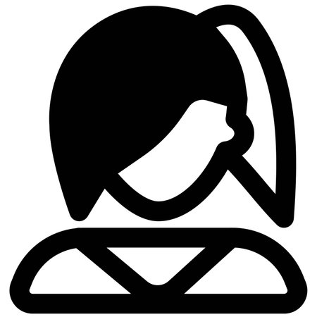 Woman avatar with side bangs and high ponytailのイラスト素材