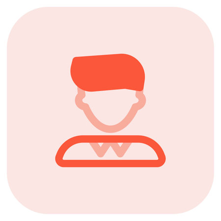 Young boy with side swept hairstyle wearing collar shirtのイラスト素材
