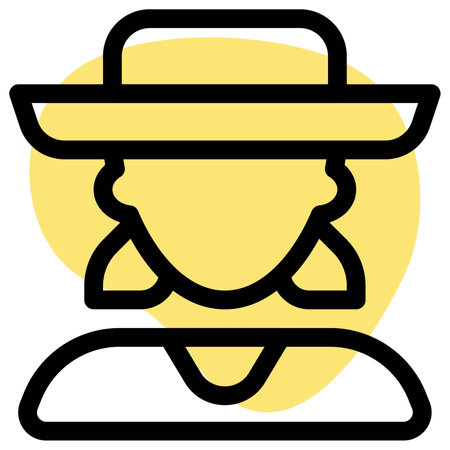 Female avatar with low ponies and sombrero hatのイラスト素材