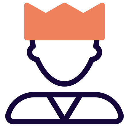 Young man king avatar wearing crownのイラスト素材